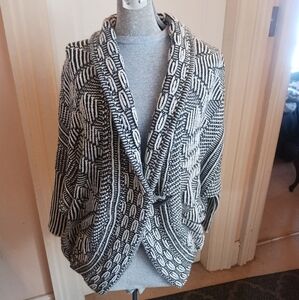 Dex Black and White Cozy Striped Cardigan